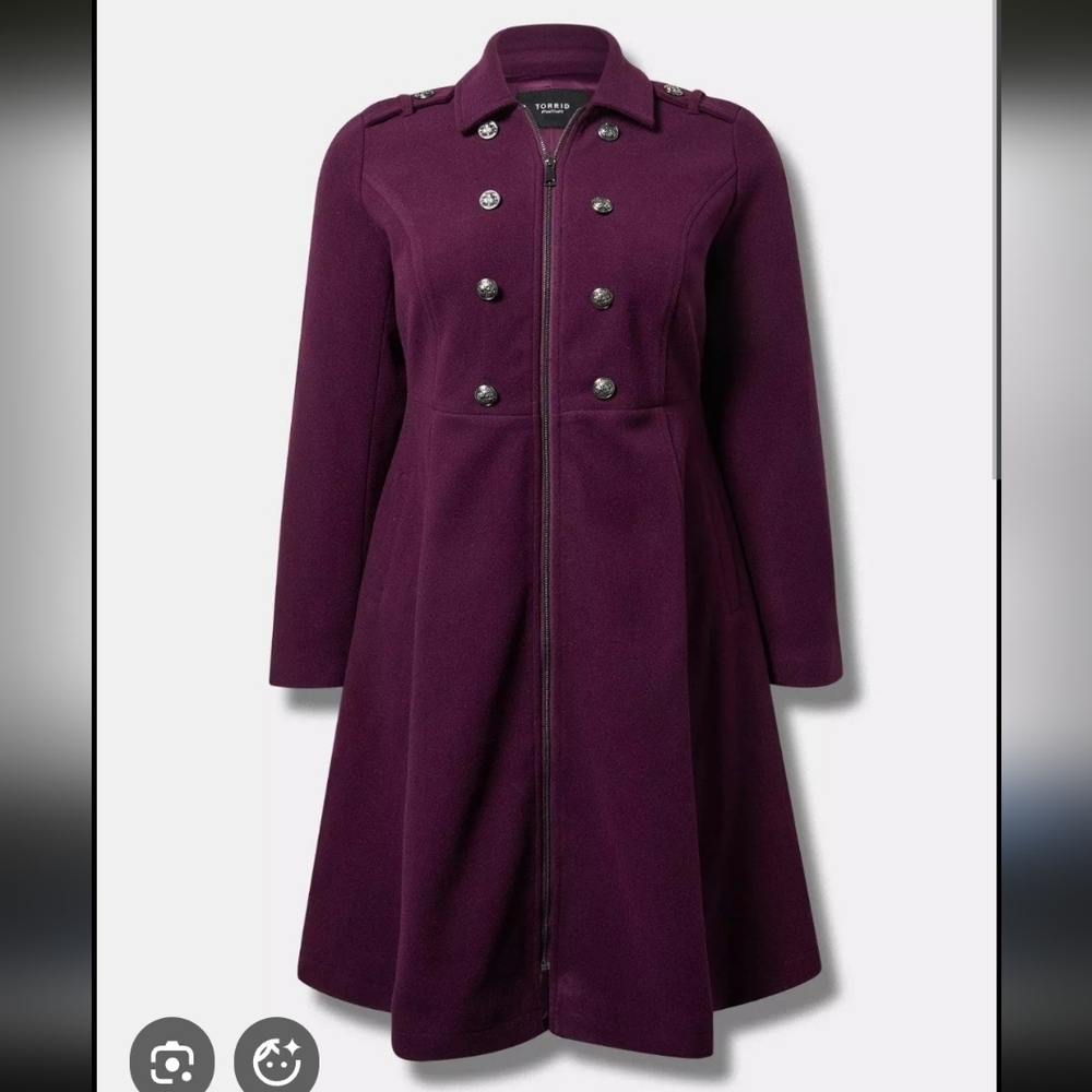 Torrid Softest Zip Front Military Coat